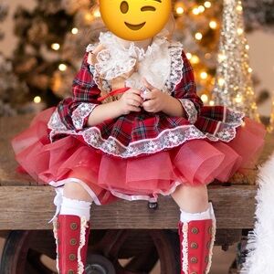 Selling only the dress custom order from Etsy. Worn ones for Christmas photos.